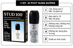 Chức năng chai xịt kéo dài thời gian STUD 100