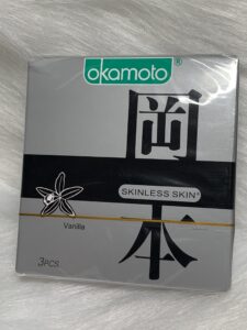 Bao Cao Su Okamoto Vanilla Hương Vani Siêu Mỏng 8 bao cao su okamoto vanilla mùi hương kem Vani